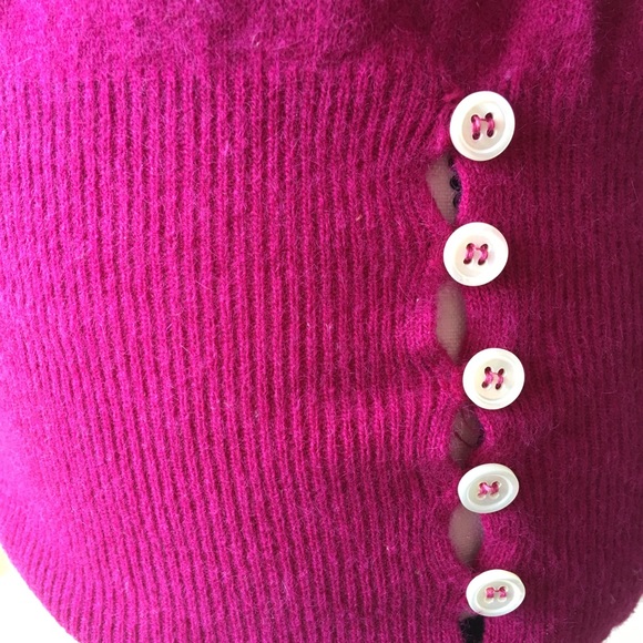 Anne Klein wool dolman batwing Barbie pink purple sweater - Picture 4 of 6